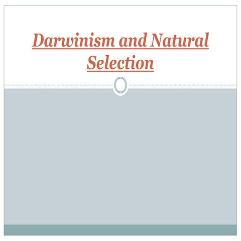 Darwinism and natural selection