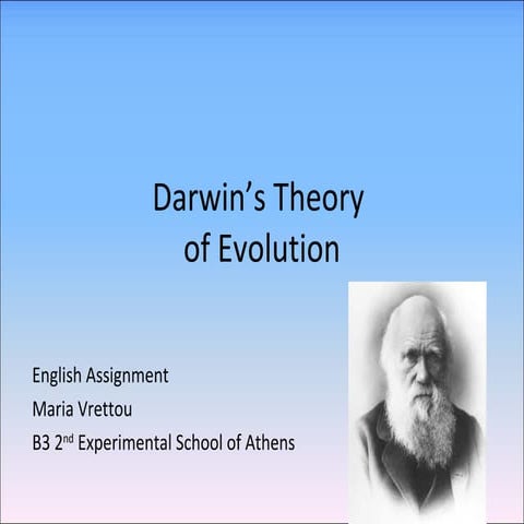 Darwin’s theory Maria Vrettou