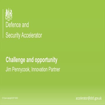 DASA Jim Pennycook - challenge and opportunity - DSEI 2017