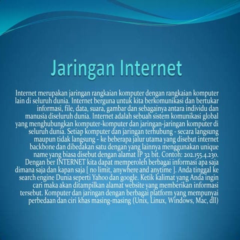 Dasar dasar sistem jaringan internet dan intranet