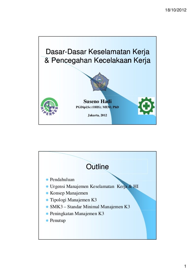 Dasar Keselamatan Kerja Pencegahan Kecelakaan Kerja
