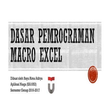 KA1053 Dasar Pemrograman Macro Excel