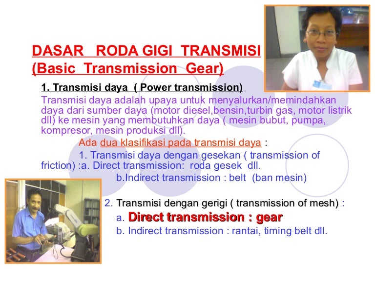 Dasar Roda Gigi Transmisi
