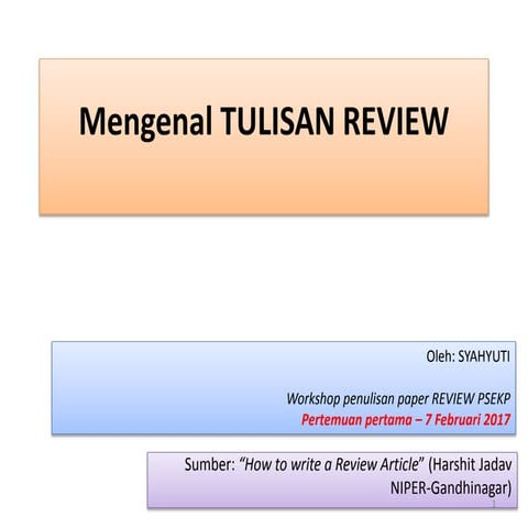 Dasar tulisan review (yuti)