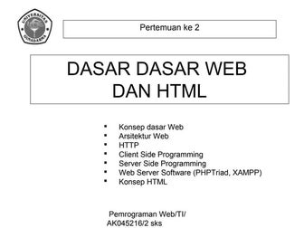 Dasar web dan html