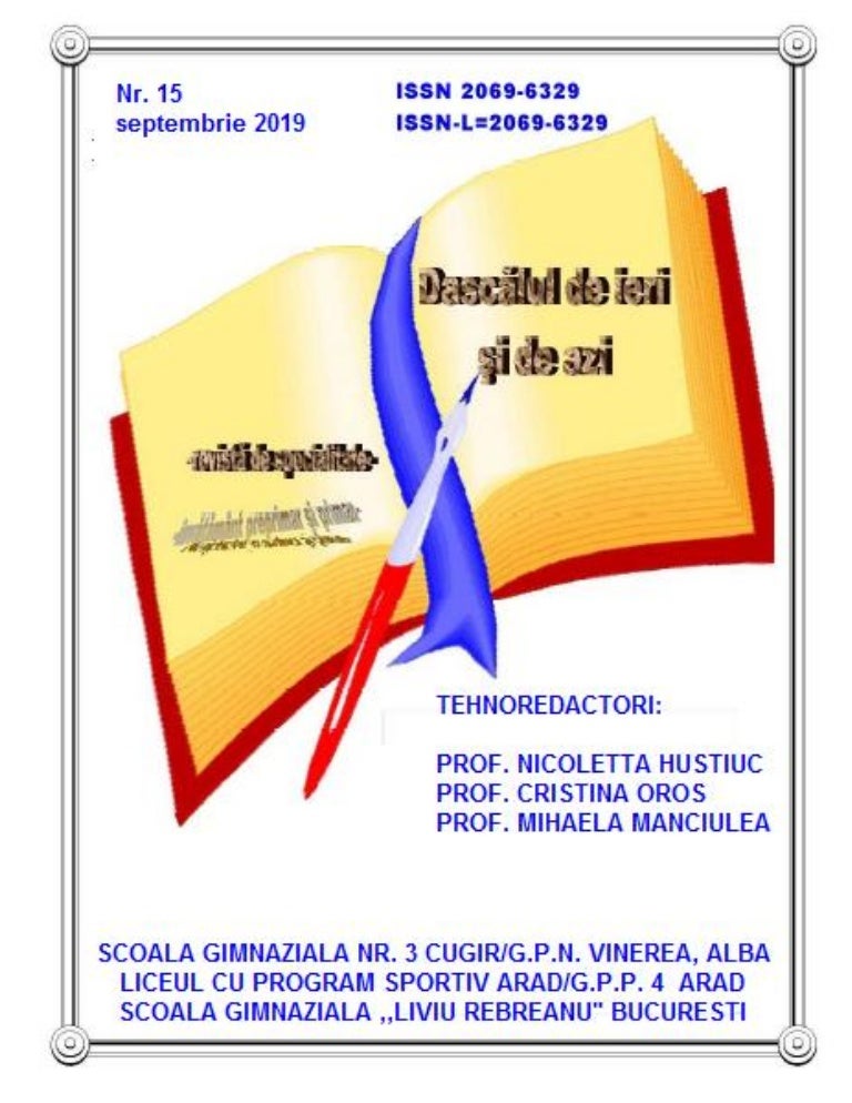 Dascalulde Ieri Si De Azi Nr 15 Septembrie 2019