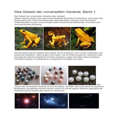 Das gesetz der universellen variante, band 1.