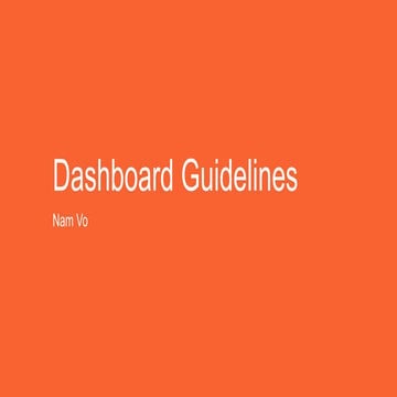 Dashboard guidelines