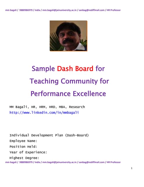 MM Bagali, HR, HRM, HRD, MBA, Research, India, Teaching, Faculty.....Dash board