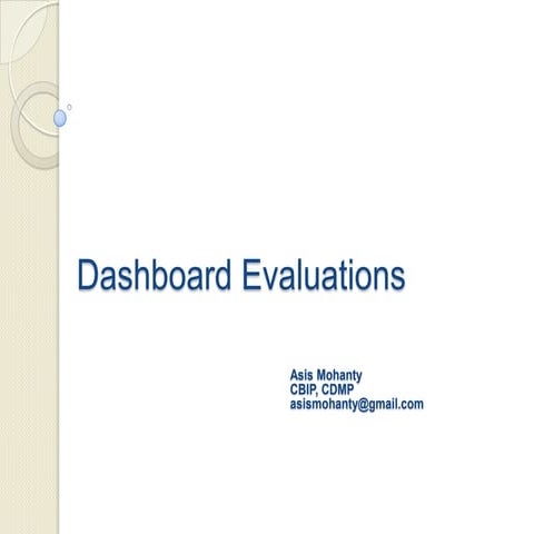 Reporting/Dashboard Evaluations
