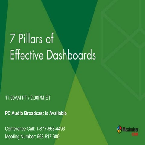 The 7 Pillars of Effective Dashboards