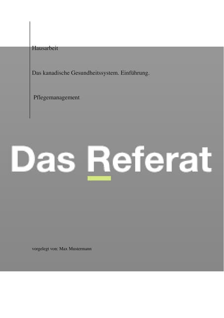 Das kanadische gesundheitssystem. e...