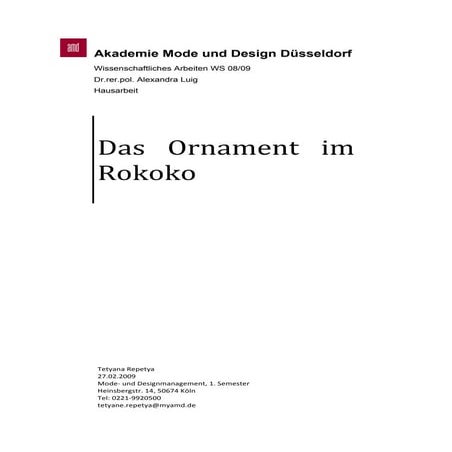 Das Ornament im Rokoko