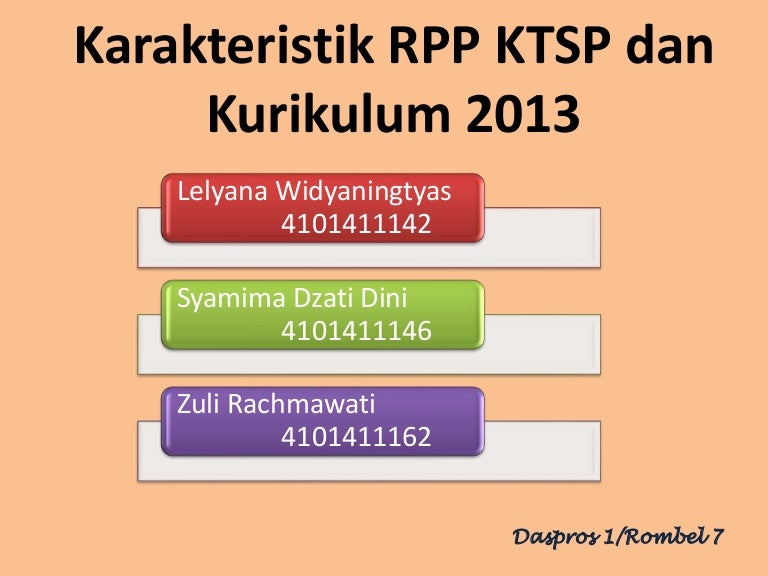 Karakteristik Rpp Ktsp Dan Kurikulum 2013