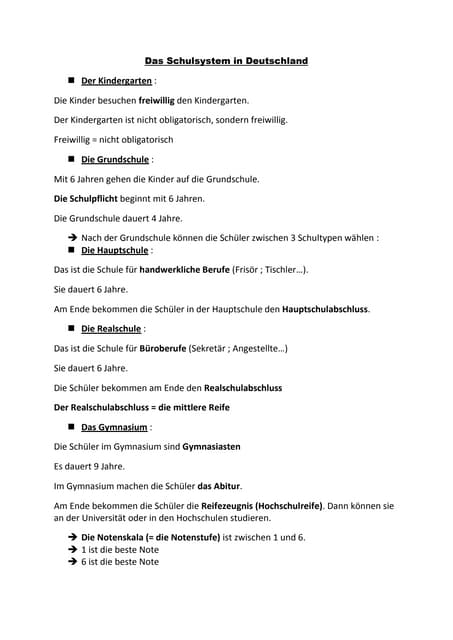 Das schulsystem in deutschland