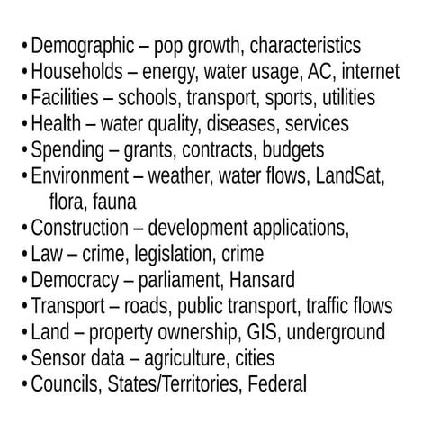 Data useful for open cities