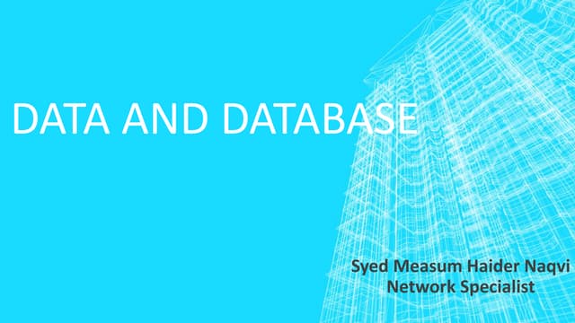 Data and Database