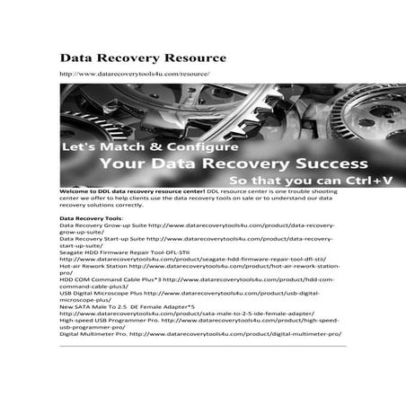 Data recovery resource