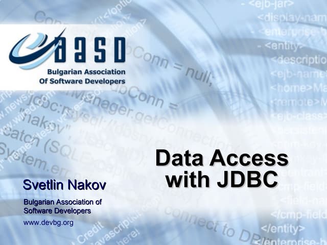 Data Access with JDBC