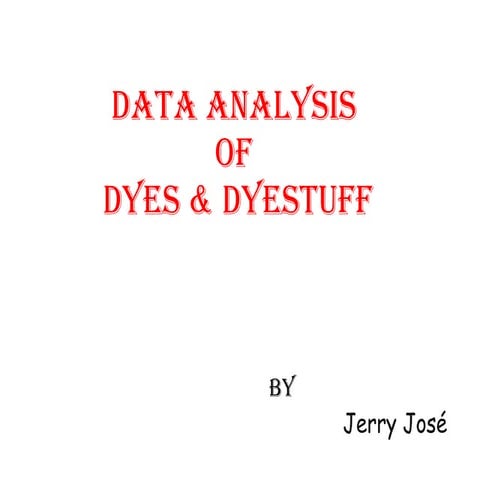 Dyes and Dyestuffs (India)