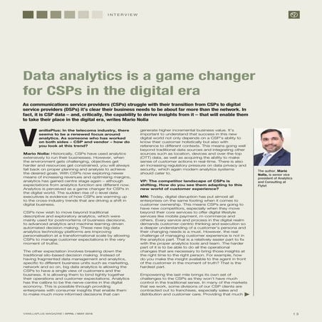 Data analytics is a game changer for telcos in the digital era