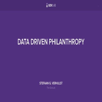 Data Driven Philantropy