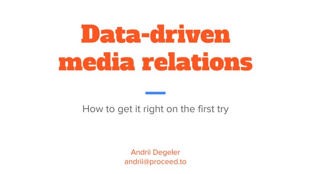 Data-driven media relations