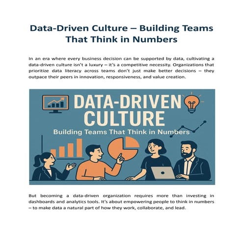 Data-Driven Culture – Building Teams That Think in Numbers