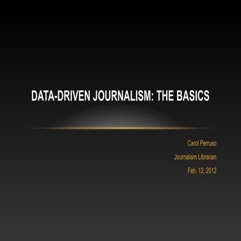 Data driven journalism