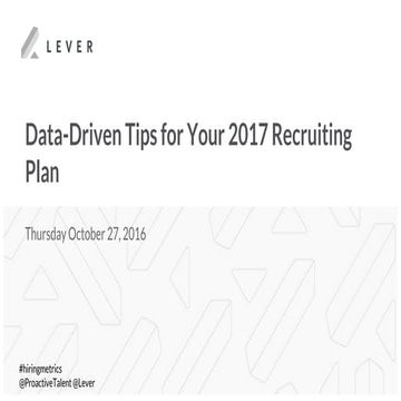 Data driven tips for your 2017 recruiting plan