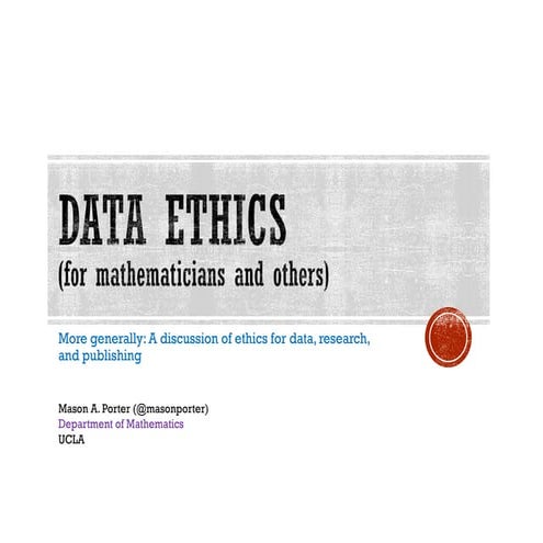 Data Ethics for Mathematicians