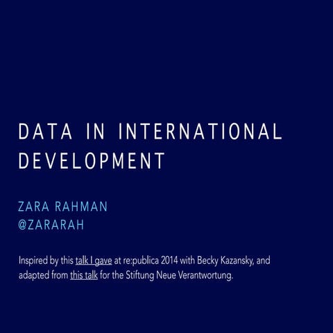 Data in international development (extended)