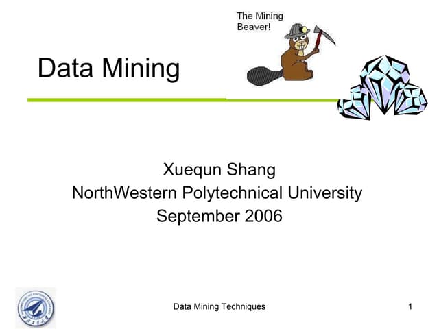 Data Mining Xuequn Shang NorthWestern Polytechnical University