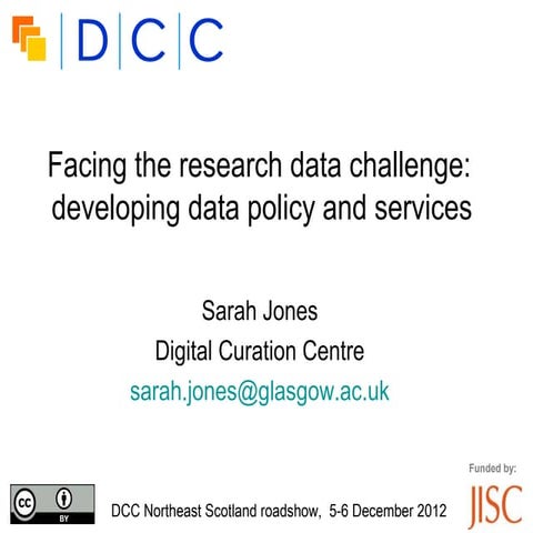 Developing research data management policy & services