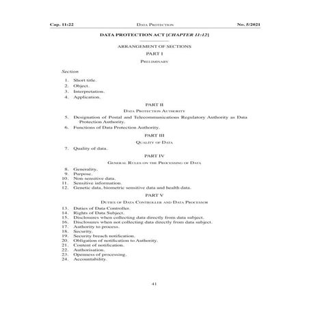Data-Protection Act 5 of 2021 Data-Protection Act 5 of 2021