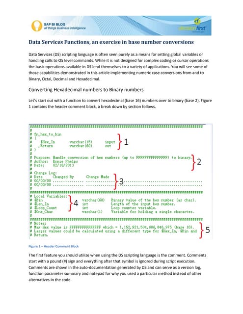 Data services-functions