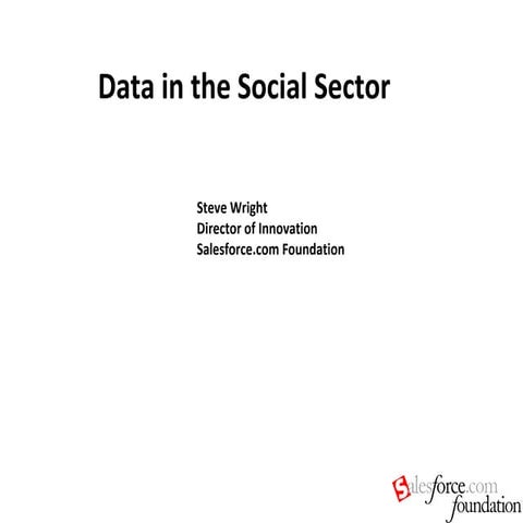 Data  Standards In The  Social  Sector