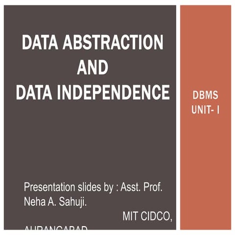 Data Abstraction and Independance (1).pptx | Databases | Computer ...