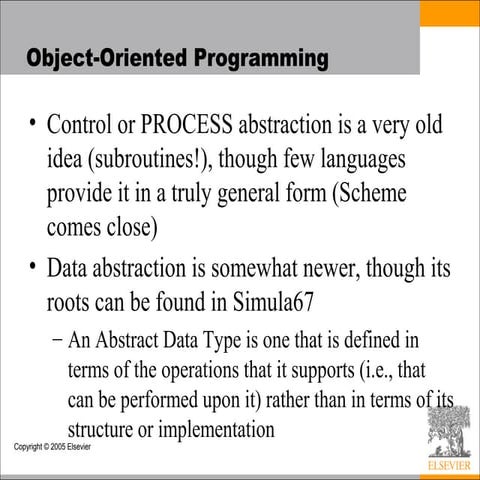 Data abstraction and object orientation | PPT