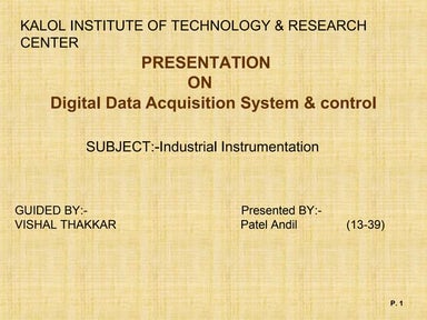 Data acquisition &amp; control