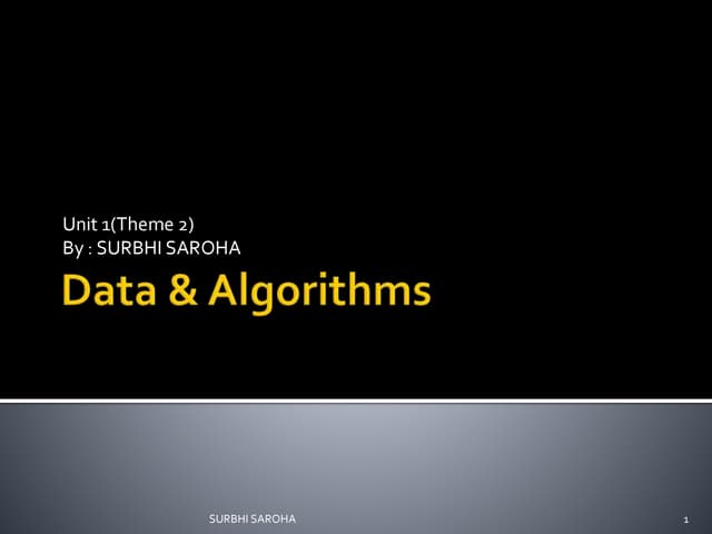 Data and Algorithms(ai2) | PPT