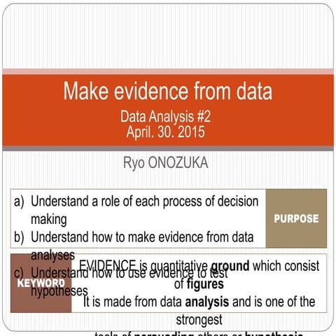 Data Analysis - How to Make Evidence from Data