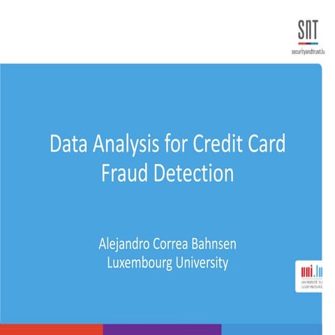 Cost-Sensitive Logistic Regression for Credit Card Fraud Detection | PPT