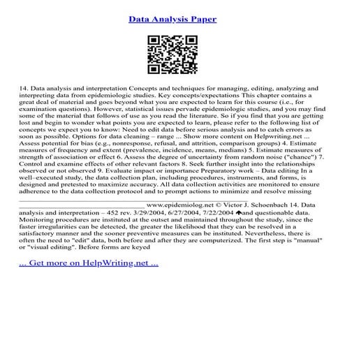Data Analysis Paper | PDF