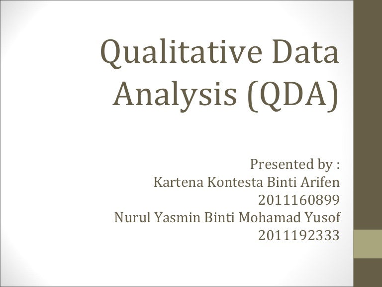 Data analysis – qualitative data presentation 2