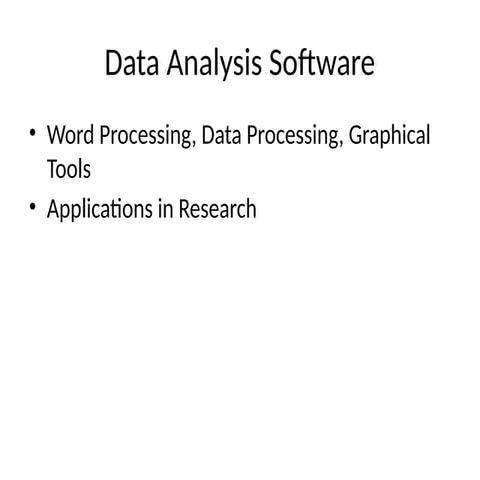 Comprehensive Overview of Data Analysis and Visualization Software ...