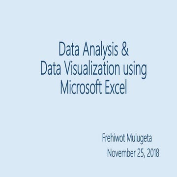 Data Analysis & Visualization using MS. Excel | PPTX | Technology ...
