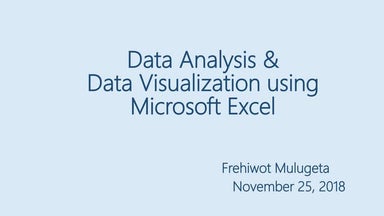 Data Analysis & Visualization using MS. Excel