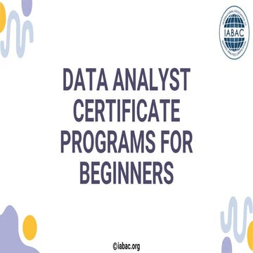 Data Analyst Certificate Programs for Beginners | IABAC