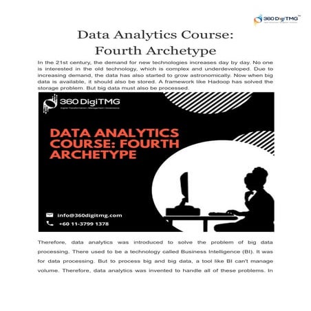 Data analytics course archtype